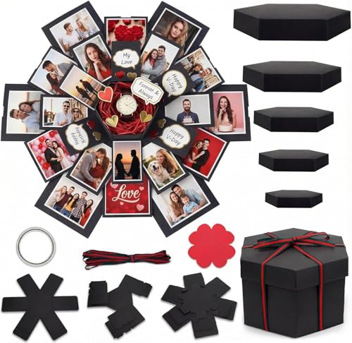 Koogel Explosion Gift Box, DIY Custom Scrapbook Photo Album for Birthday Anniversary Wedding, Exploding Surprise Boxes for Holiday Graduation