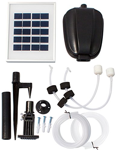 Solar Aerator / Oxygenator 2 Stone for Small To Medium Ponds by Solaray