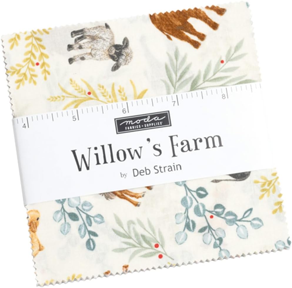 Willow's Farm Charm Pack by Deb Strain; 42-5" Precut Fabric Quilt Squares
