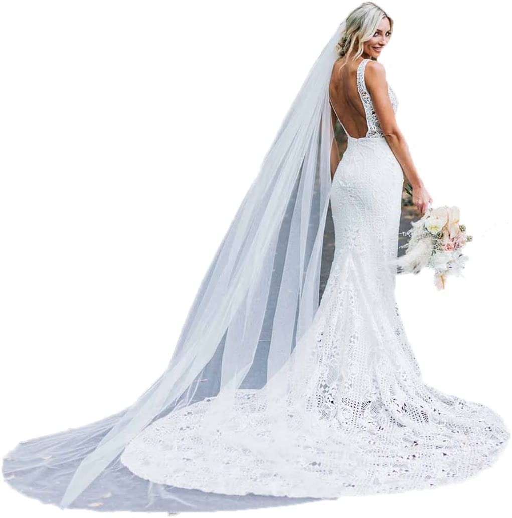 Velo De Novia De Capas 118 Pulgadas De Tul Suave Para Boda