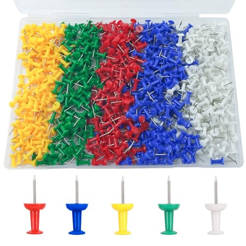 Lot de 600 punaises multicolores créatives et décoratives - Grandes punaises multicolores - Pour photos, suspensions, étiquettes, bureau et maison