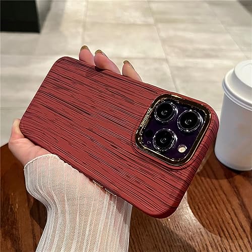 Housse pare-chocs iPhone 11 rouge vin coque de téléphone grain bois