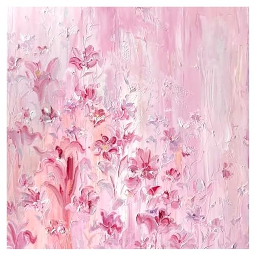 Peinture à l'huile abstraite rose LCDIUDIU toile 90x90cm