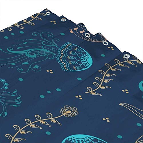 Rideau de douche anti-éclaboussures en polyester à motif marin - 4