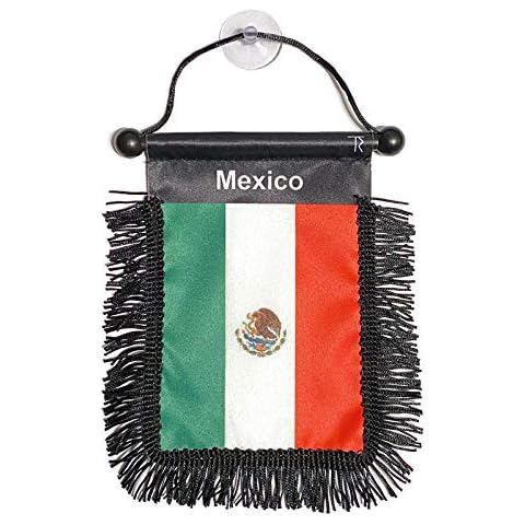 Tropically Rooted Mexico Flag for Your Rear View Mirror | Hanging Mexican Flag for Your car Cover