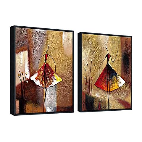 Wieco Art Black Framed Ballet Dancers Artwork Cover