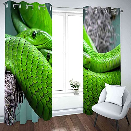 Rideaux occultants thermiques et phoniques serpent vert - 4