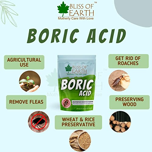 Image of Bliss of Earth Boric Acid Powder Multipurpose kill Cockroach & Ants, Rice Preservative, Powder 2x226GM