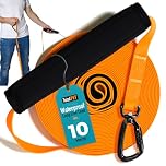 Total Pet Training Lead for Dogs, Waterproof Long Line for Recall & Obedience Training - Extra Long Dog Lead - Suitable for all Sized Dogs (10m, Carabiner Clip)