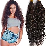 Hesperis Deep Curly Bulk Hair Weaving For Braiding Mongolian Virgin Human Hair Curly Bundle 100% Unprocessed No Weft Human Hair Bulk Extensions 100g Per Bundle(Natural Color,20Inch)