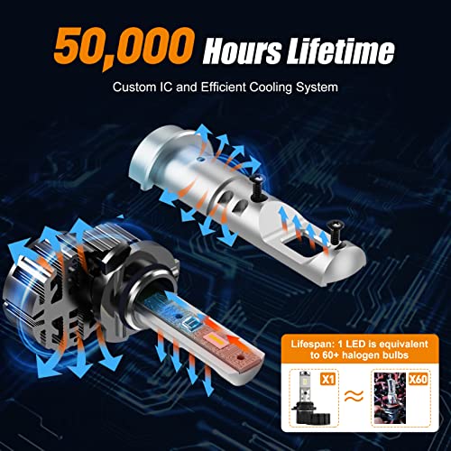 Xenooto For 2020 2021 2022 2023 2024 Chevy Chevrolet Silverado 2500 3500 Hd (2500Hd 3500Hd) Led Headlight Bulbs, H11 Low Beam H9 High Beam, 6000K Bright White Heavy Duty Truck Led Kit, 4 Pack #TOP4