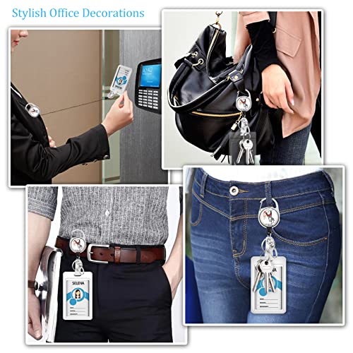 Funny Id Badge Holder, Badge Reel Retractable Keychain, Animal Card Holder With Carabiner Clip Heavy Duty, Id Name Tag Badge Case Protector Cover For Office Work Nurse Teacher Women Student Gifts #TOP2