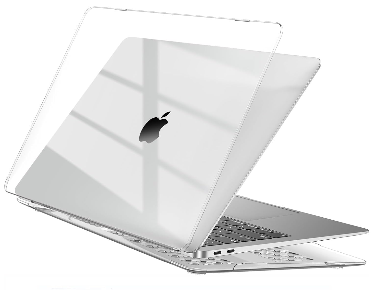 EooCoo Case Compatible for MacBook Air 13/13.3 inch M1 2021 2019 2018 Release,Model A2337 A2179 A1932 with Retina Display Touch ID,Laptop Plastic Hard Shell Cover,Smooth Shiny Surface,Crystal Clear