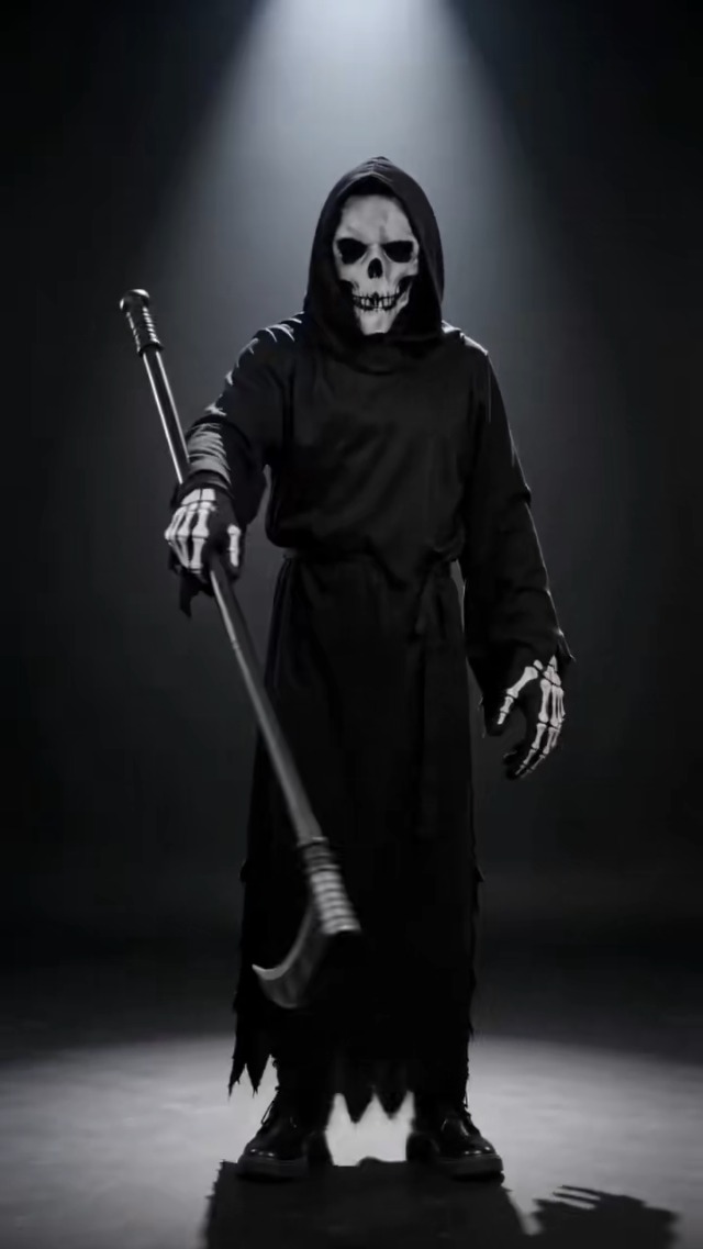 Disfraz de Grim Reaper para niños con máscara y guantes miniatura 7