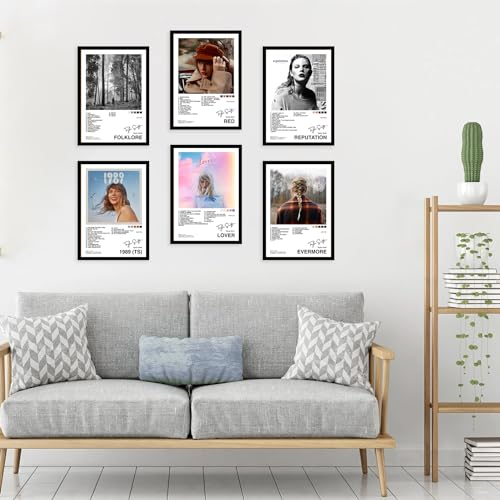 Image of CodersParadise - Popular Music Artist Wall Poster Frames - Pack Of 6 | 8 x 12cm (A4 Size) | Aesthetic Artwork Framed Posters | Framed Posters For Living Room, Bedroom, Home And Office