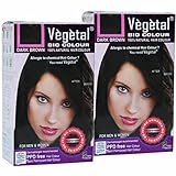 Vegetal Bio Colour Experience Dark Brown Hair Color Unisex, Ammonia-Free, PPD-Free, 100% Organic, and Herbal, Safe and Effective Hair Dye, Complete Kit Included 50g (Pack of 2)