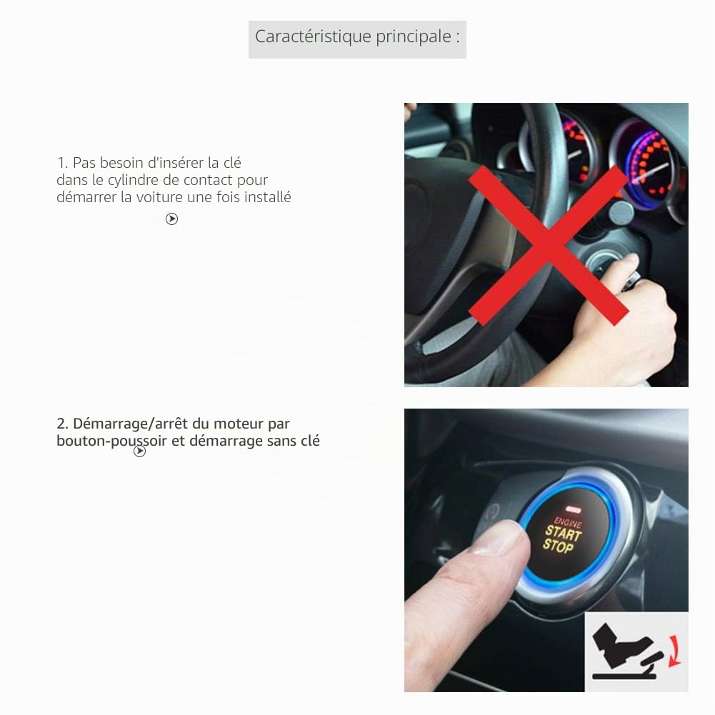 EasyGuard Smart Clé RFID pour Alarme de Voiture avec Smart Start Bouton & Touch sans Go Système