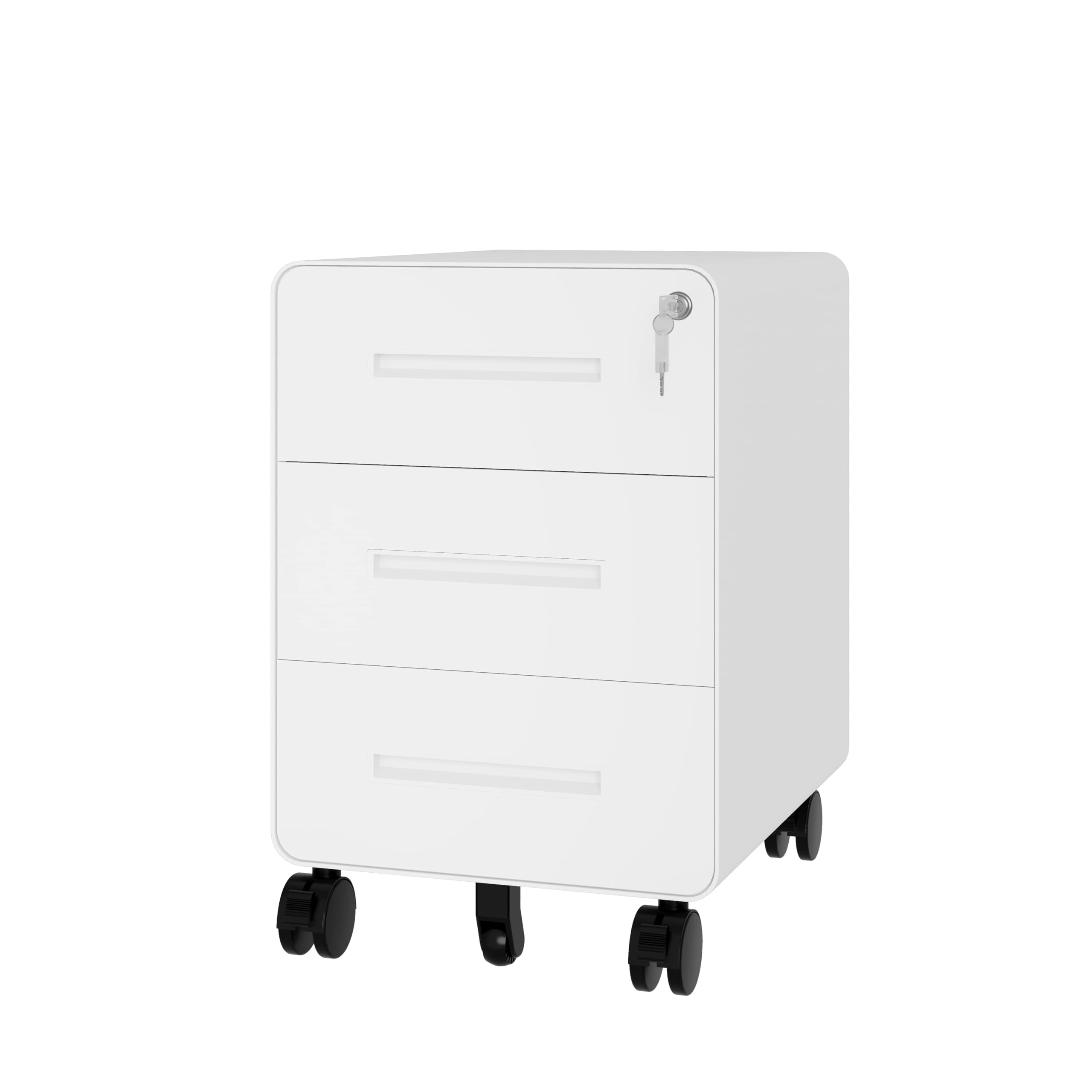 BISLEY Rollcontainer EasyRoll - mit 3 Schublade, Bürocontainer in der Farbe 696 weiß - Rollwagen Maße: H:500 x B:400 x T:500 mm - Gebrauch für unter Schreibtisch, Akten, Dokumente, Schreibwaren
