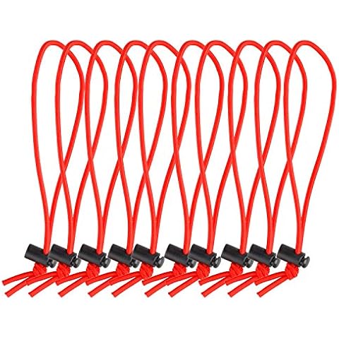POWRIG 6" Elastic Cable Ties Bungee Cords Adjustable Cable Management Reusable -Red (10-pack) Cover