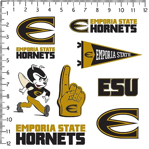 Image of Emporia State University 8ct Vinyl Large Deluxe Stickers Variety Pack - Laptop, Water Bottle, Scrapbooking, Tablet, Skateboard, Indoor /Outdoor - Set of 8