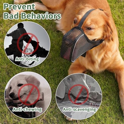 Maulkorb für Hunde, Weicher Netzmaulkorb für kleine, mittelgroße und große Hunde, verstellbare Welpenmaulkörbe zum Auffangen von Beißen, Lecken und Kauen, ermöglicht Hecheln und Trinken (XS)