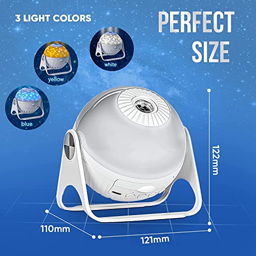 Image of Planetarium Projector, 6 in 1 Galaxy Projector Night Light with Nebula Moon Planets Aurora, 360 Rotating Focusable Star Projector Lamp for Baby Kids Bedroom Ceiling /Game Room /Party /Bar