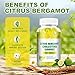Sugar Free Citrus Bergamot Gummies for Healthy Cholesterol - All Natural Supplements 25:1 Extract from Italian Bergamot Supplement for High Cholesterol Support Healthy Anti-Aging Sugar-Free Vegan