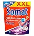 Somat Todo en 1 Pastillas Detergente para Lavavajillas (70 lavados), pastillas del lavavajillas y abrillantador, jabón lavavajillas antiolor