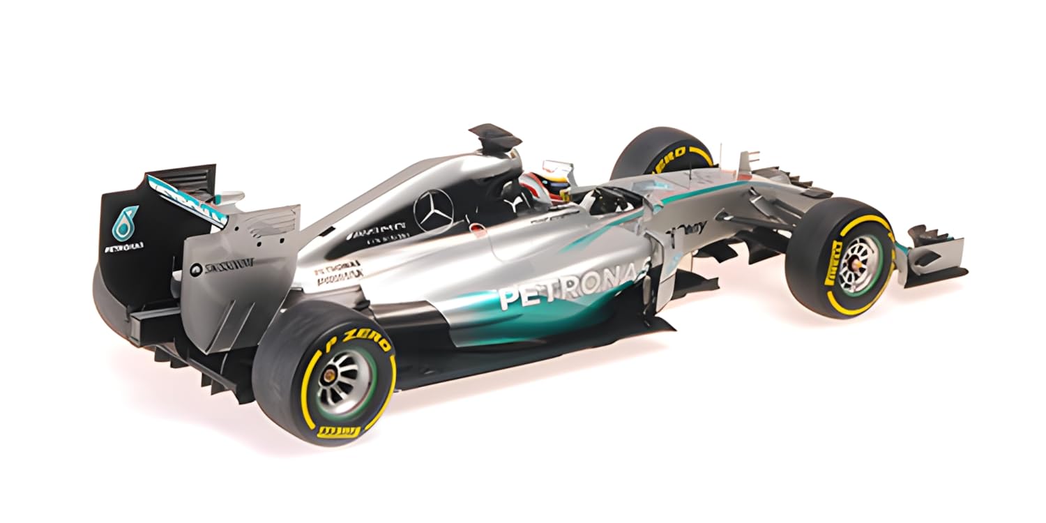 Minichamps 127140444 Mercede. A-M-G W05 Lewis Hamilton World Champion 2014 con Vetrina - Scala 1/12 - Auto in Miniatura da Collezione