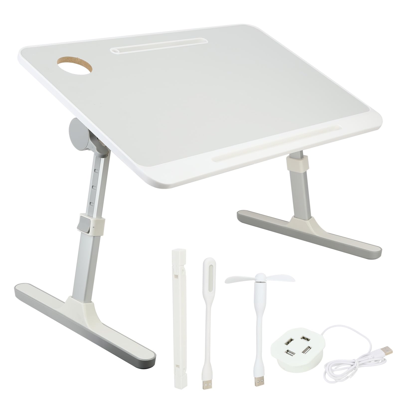 tinysiry Notebook Computers Bed Tray Table,Height Angle Adjustable Notebook Computers Bed Stand with Folding Legs,Portable Notebook Computers Desk for Reading Eating on Bed Sofa Grey