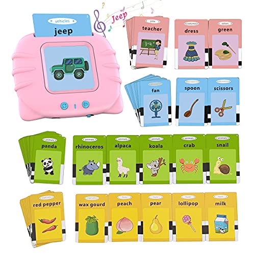 Educational Toys for 2 3 4 Year Old Kids Toddler Flash Cards - 112 Baby Flash Cards Preschool Learning Resource Electronic Interactive Toy Gifts for 2-7 Year Old Boys Girls Learning Toys Age 2-4