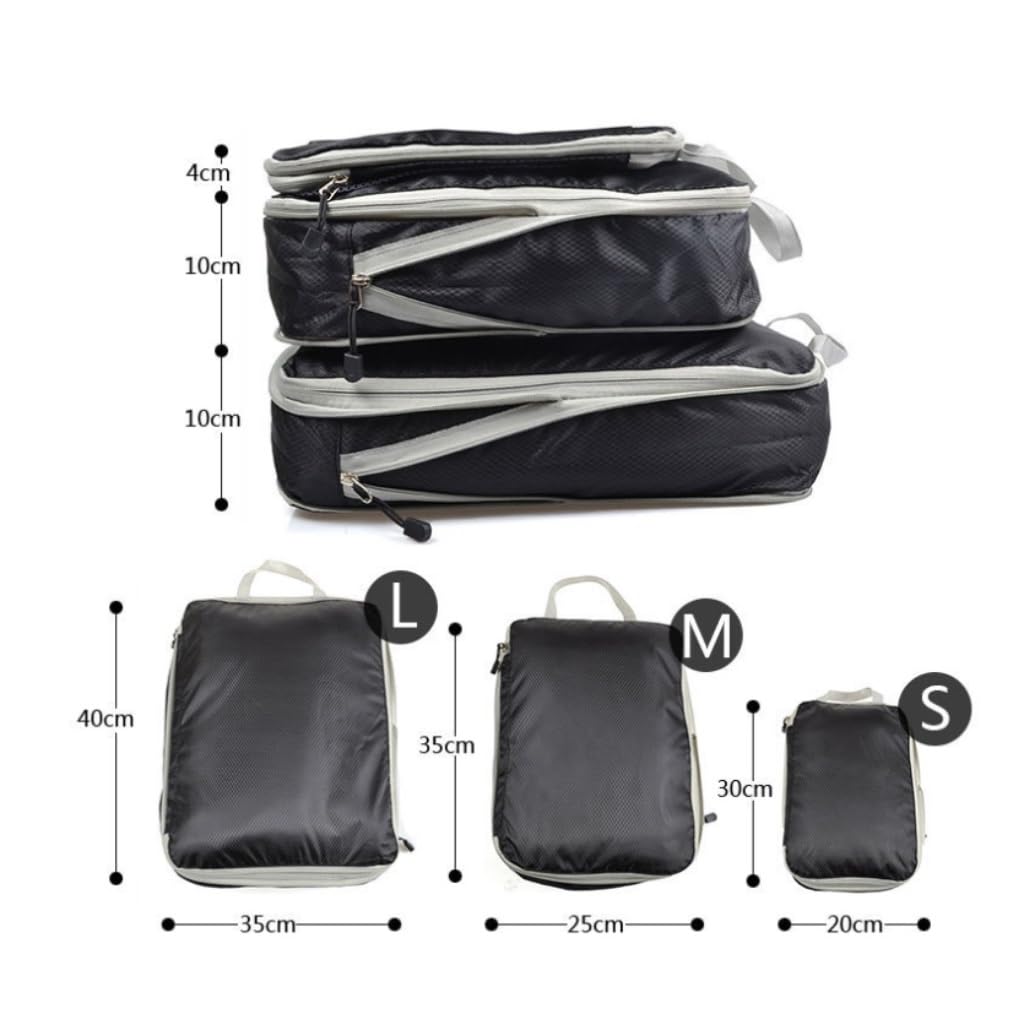3 - teiliges Travel Storage Organizer Set | Wasserfeste Nylon-Gepäcktaschen for Kleidung, Unterwäsche & kleine Gegenstände | Kompakte Sortiertaschen for Geschäftsreisen & Urlaube(Blau)