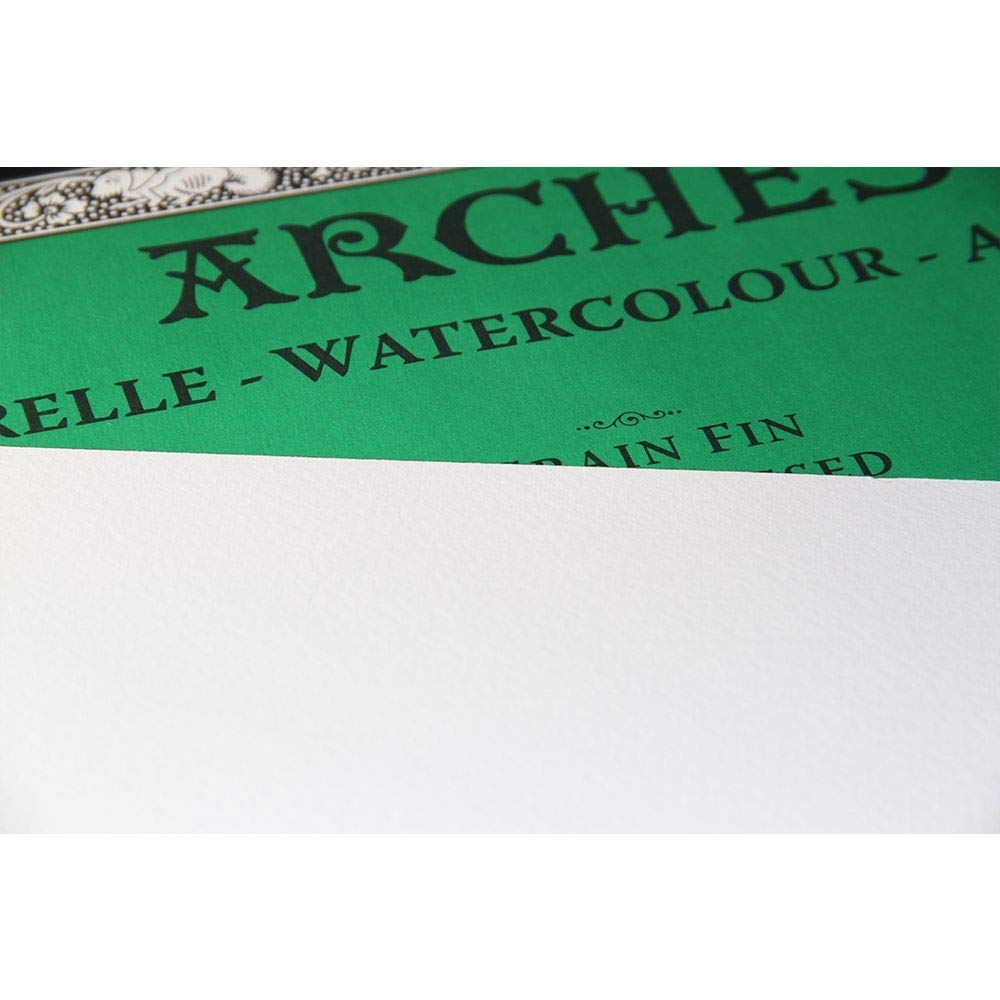 Bloc 20 feuilles Aquarelle (collées 4 côtés) 18x26 300g/m², grain fin blanc naturel