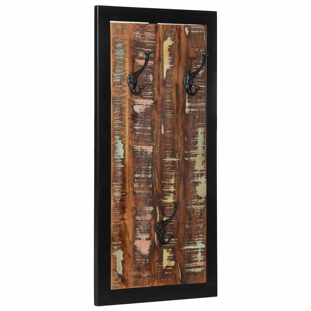 Porte-manteau mural peu encombrant pour couloir étroit, bois massif 3 patères