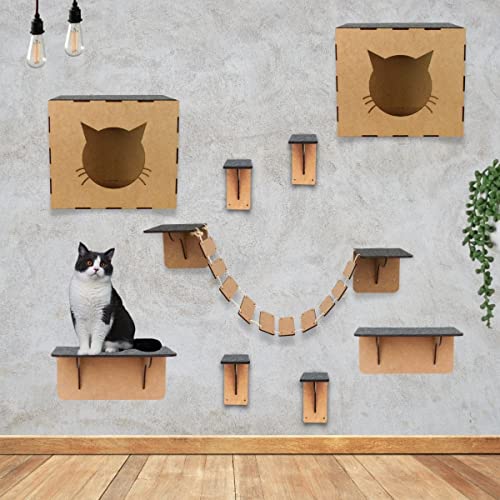 Melhor playground de gatos circuito 9 peças de parede mdf 4mm reforçado