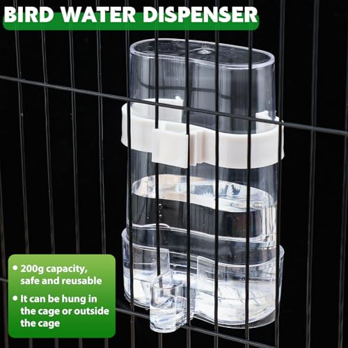 Yaomiao 4 Pcs No Mess Small Bird Feeders Automatic Parakeet Water Dispenser Clear Quail Feeder and Watered Cage Accessories for Small and Medium Parakeet Cockatiel Canary(Assorted,Transparent) - Image 4