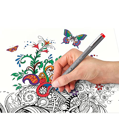 STAEDTLER bunte pigment liner, dokumentenechte Pigmenttinte, lange Metallspitze, Linienbreite 0,3mm, lange Lebensdauer, 6 Liner in 6 unterschiedlichen Farben, 30803-SSB6