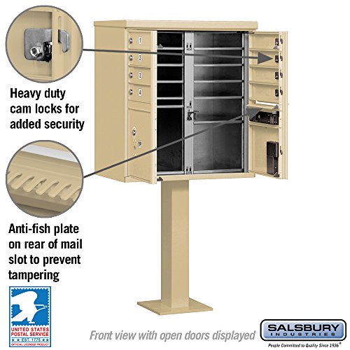 Salsbury Industries 3308San-U 8 A Size Doors, United States Postal Access Type I Cluster Box Unit, Sandstone #TOP2
