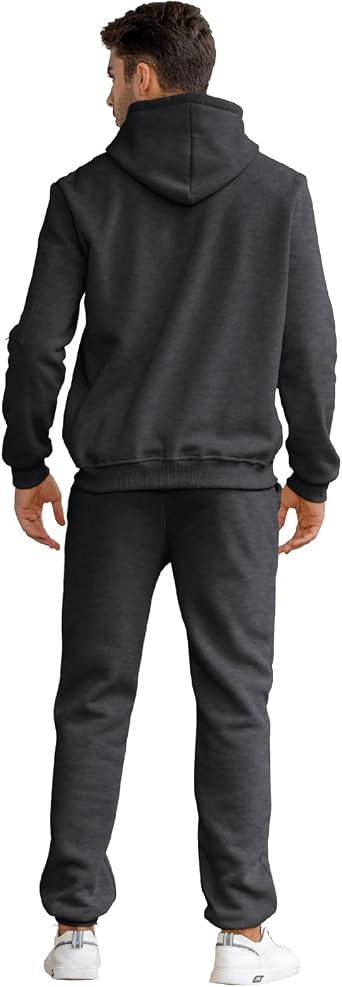 Mens Sweatsuits Set 2 Piece Hoodie Outfit Jogging Tracksuits for Men Casual Athletic Long Sleeve Pullover Suit Set