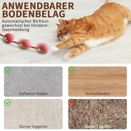 Katzenspielzeug,Interaktives Katzenspielzeug,Powerball Katze,Interaktiver Katzenball für Katzen,mit Led Licht,mit Seil,USB Wiederaufladbarer – Bild 6
