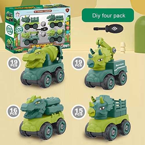 Brinquedo de carro de construção de dinossauro desmontável,Desmonte Brinquedos de Caminhão de Dinoss