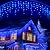 Led Christmas Lights Outdoor Christmas Decorations Hanging Lights 400LED 8 Modes 75 Drops, Waterproof Outdoor Indoor Fairy Christmas Light for Party, Holiday, Wedding, Eaves Decorations (Blue)