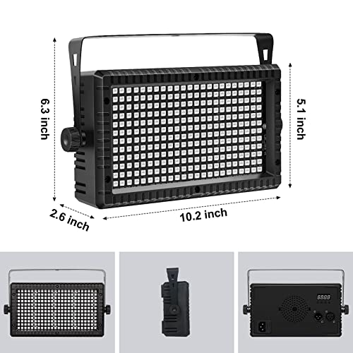 ZKYMZL Strobe Light 288pcs RGB 3-in-1 LED Stage Lights DJ Lights DMX Lighting with Remote Control & Sound Activated for Event Concert Party Church Wedding Club... (2 Packs) — view 2