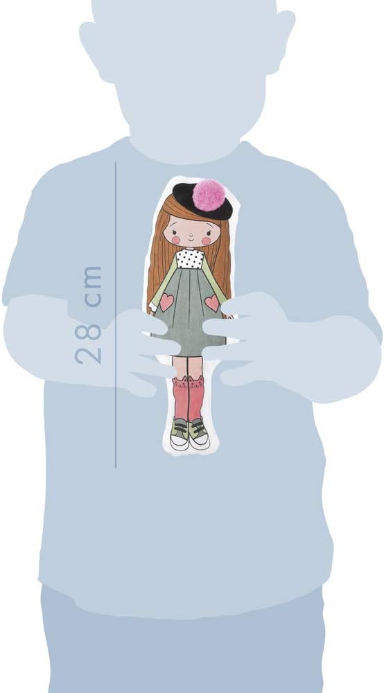 Avenue Mandarine Box Including a Doll 30 cm, a Brush, a Pompom to Stick and 6 cans of Paint, Lisa, Youth Large / 11-13, Assorted Colours