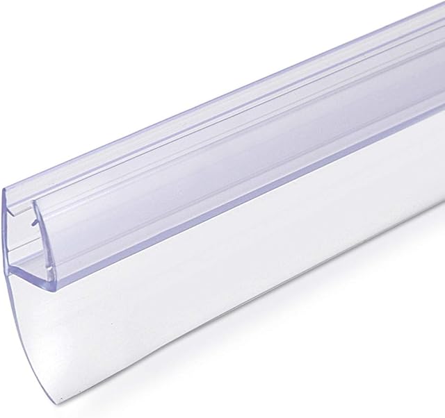 Navaris Shower Screen Door Seal - Replacement PVC Splash Guard Seal Strip for 6mm Glass Shower Door with 180 Degree Fin Seal - 1m Long