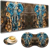 大型ゲームマウスパッド + 手首サポートパッド + コーヒーコースター、縫い目のエッジ付きデスクパッド、滑り止めセットパッド オフィスワークや自宅に最適 - ブルースポッティングゾウムシ