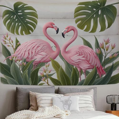 Tapisserie Murale Monstera GSAEIMCT 230x150cm Tenture Aquarelle Rose Vert