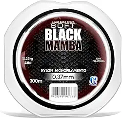 JR Pesca Linha Soft Black Mamba 0,37mm 300m Alta Resistência Baixa Memória e Performance Superior