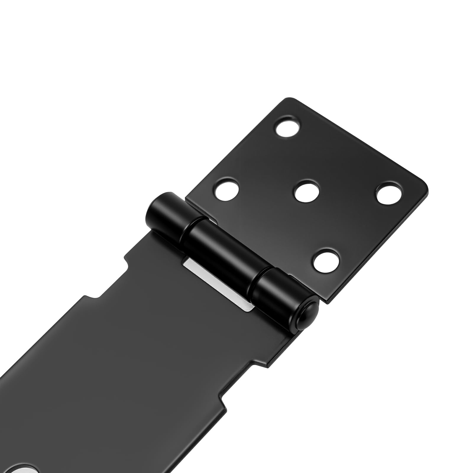 JIAYUET 8 PCS 4 Inch Door Padlock Hasp,100mm Stainless Steel Shed Latch Hasp and Staple,Heavy Duty Gate Lock Latch for Window Cabinet,Black - Image 3
