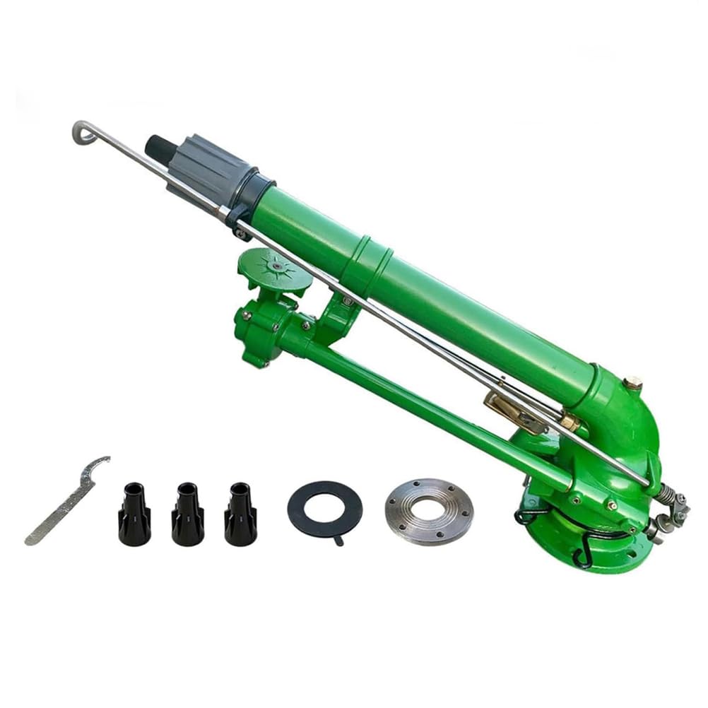 Irrigatore per Fattoria, Sprinkler Rotante a 360° per Ampia Area, Annaffiatura Uniforme, con 3 Ugelli di Ricambio, per Pascolo, Polvere e Irrigazione Agricola